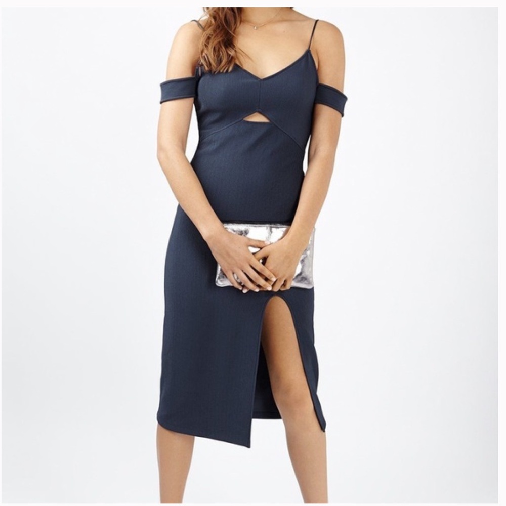 TopShop Cold Shoulder Rib Midi Dress US 4